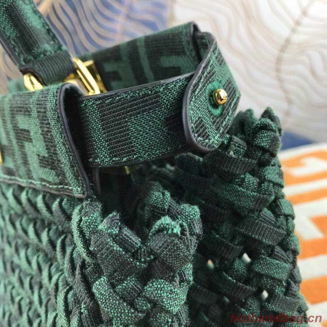 Fendi PEEKABOO ISEEU Weave Bag F4587 blackish green Fendi PEEKABOO ISEEU Weave Bag F4587 blackish green