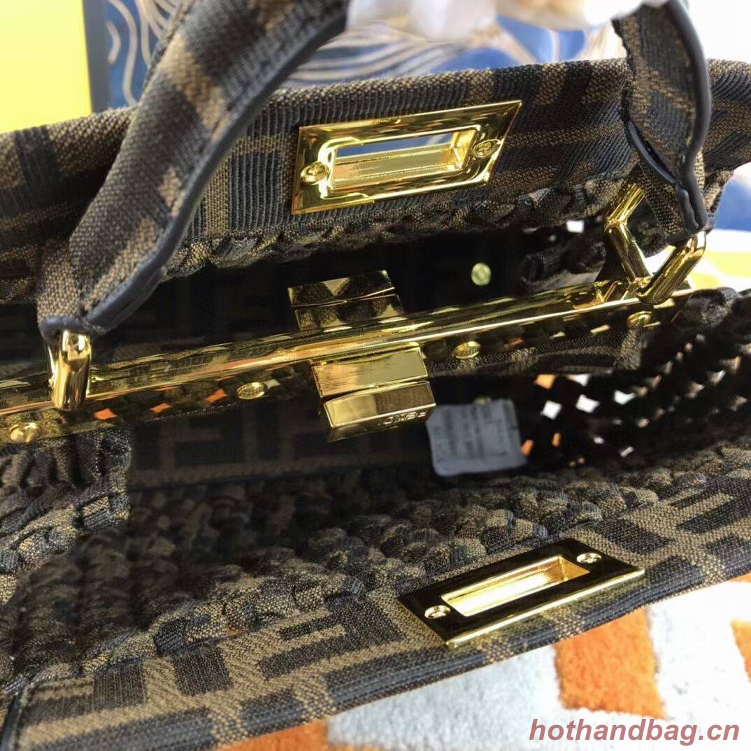 Fendi PEEKABOO ISEEU Weave Bag F6363 brown Fendi PEEKABOO ISEEU Weave Bag F6363 brown