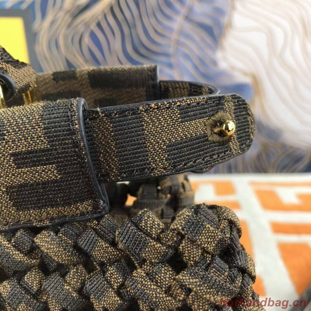 Fendi PEEKABOO ISEEU Weave Bag F6363 brown Fendi PEEKABOO ISEEU Weave Bag F6363 brown