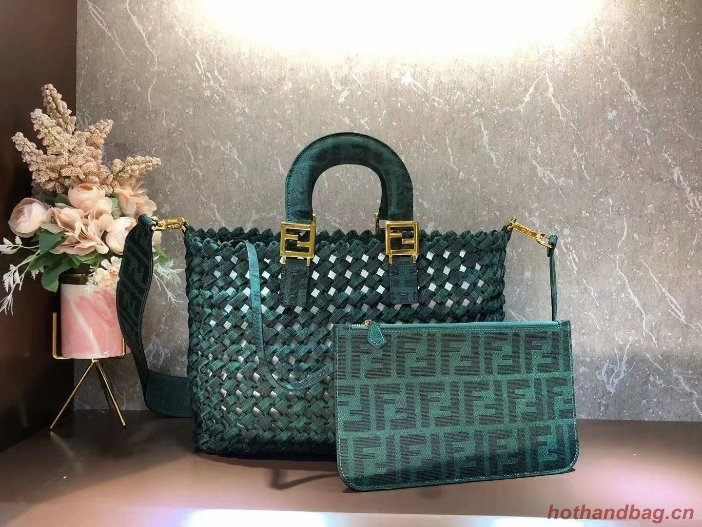 Fendi Weave Bag F6501 blackish green Fendi Weave Bag F6501 blackish green