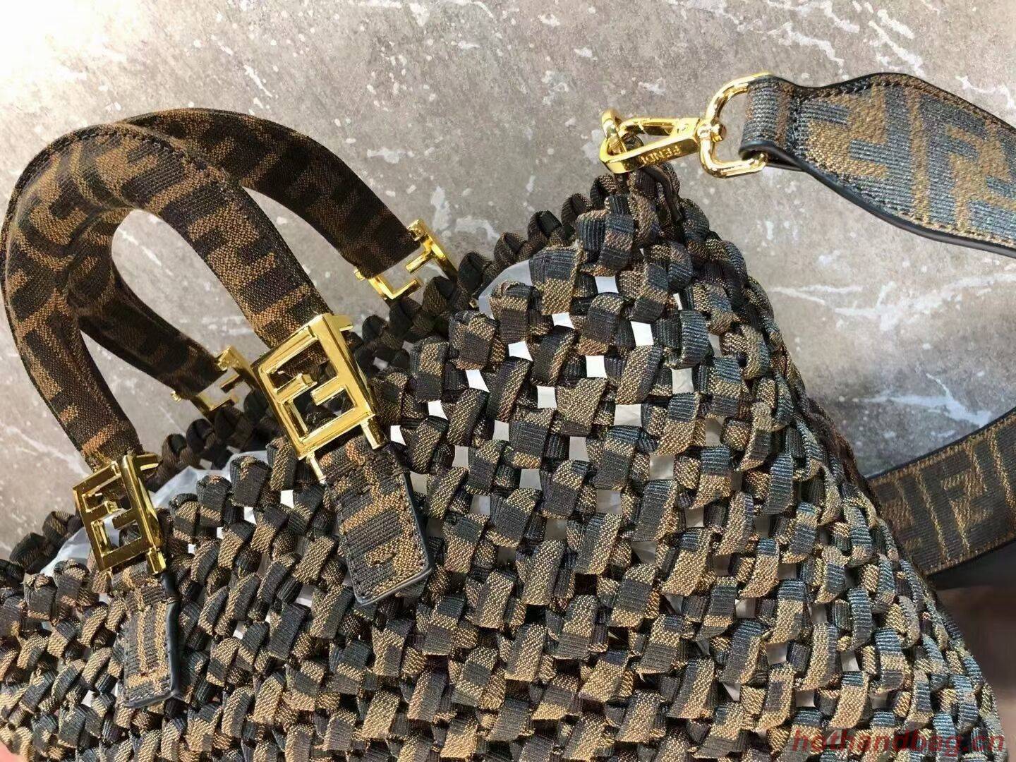 Fendi Weave Bag F6501 brown Fendi Weave Bag F6501 brown