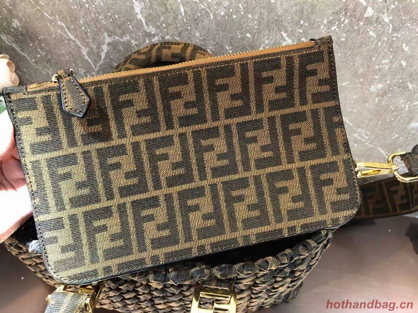 Fendi Weave Bag F6501 brown Fendi Weave Bag F6501 brown