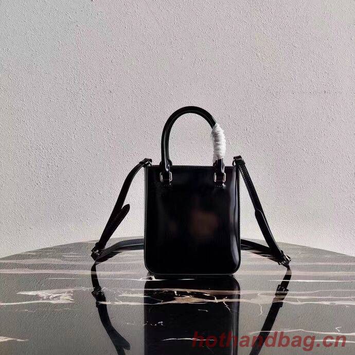 Prada Small brushed leather tote 1AD331 black Prada Small brushed leather tote 1AD331 black