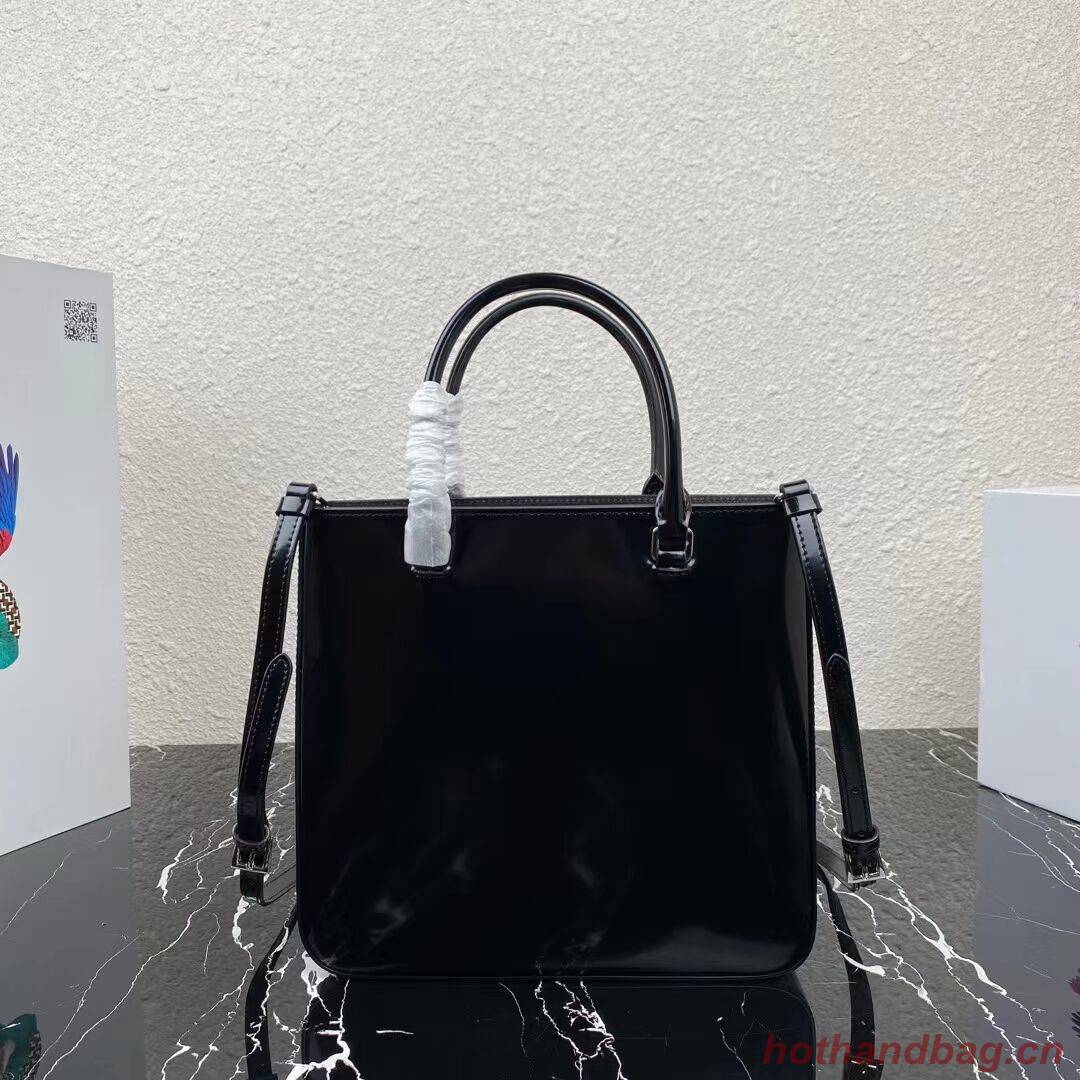 Prada brushed leather tote 1BA330 black Prada brushed leather tote 1BA330 black