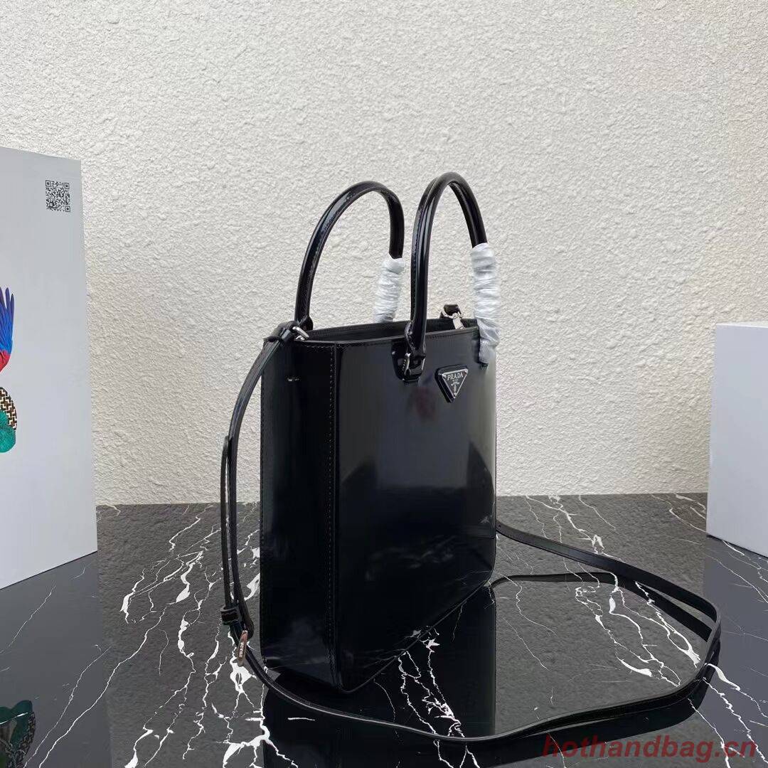 Prada brushed leather tote 1BA330 black Prada brushed leather tote 1BA330 black