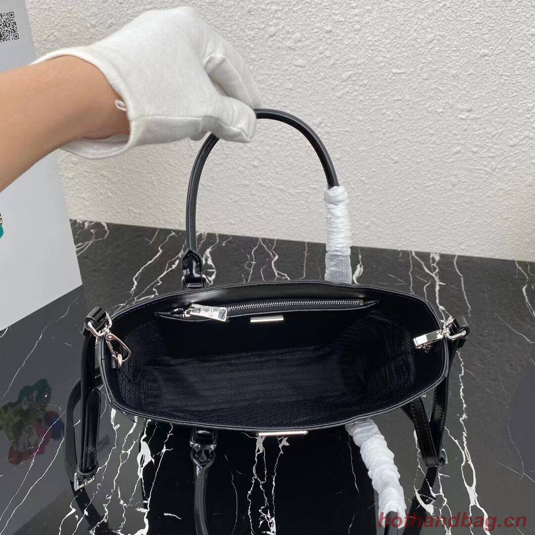 Prada brushed leather tote 1BA330 black Prada brushed leather tote 1BA330 black