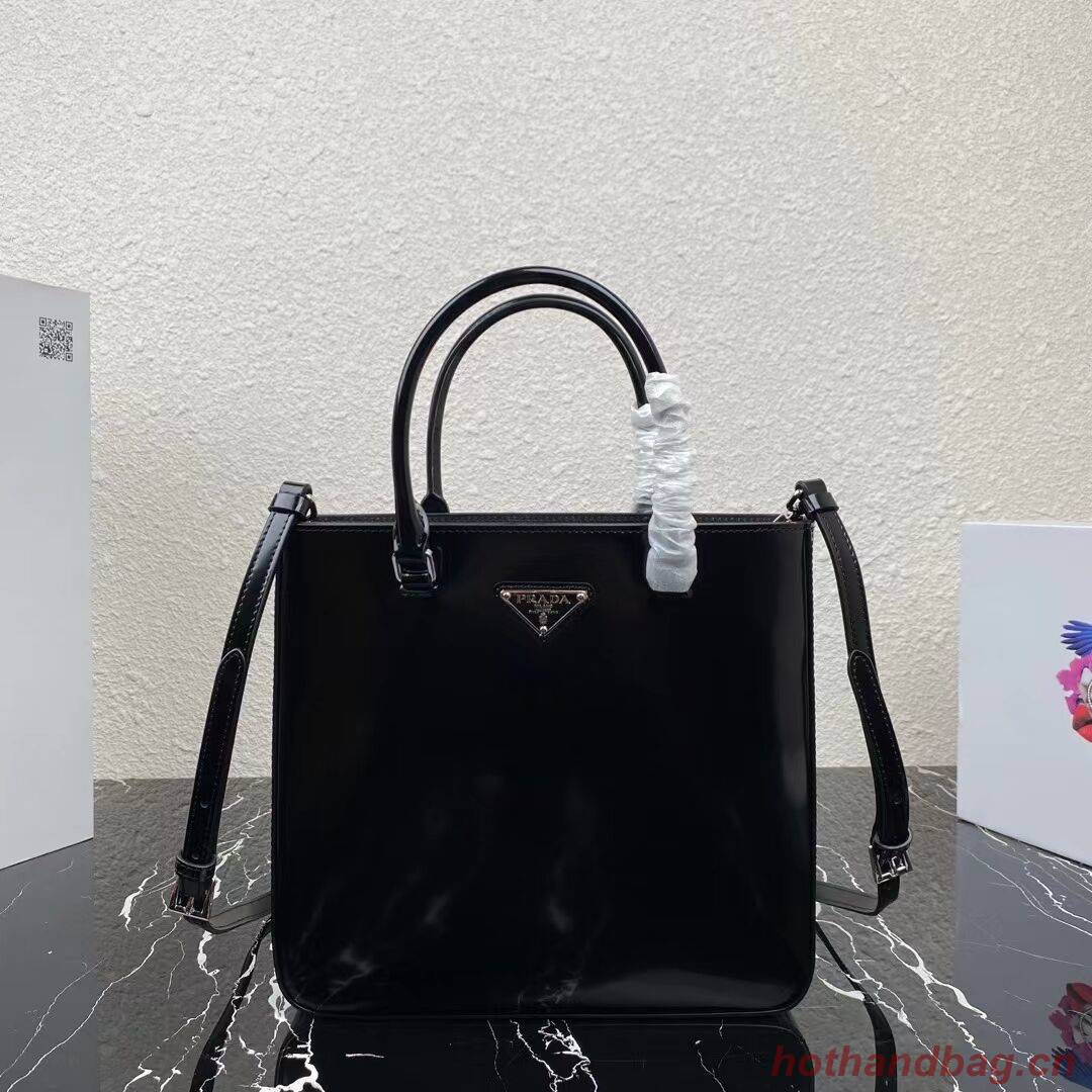 Prada brushed leather tote 1BA330 black Prada brushed leather tote 1BA330 black
