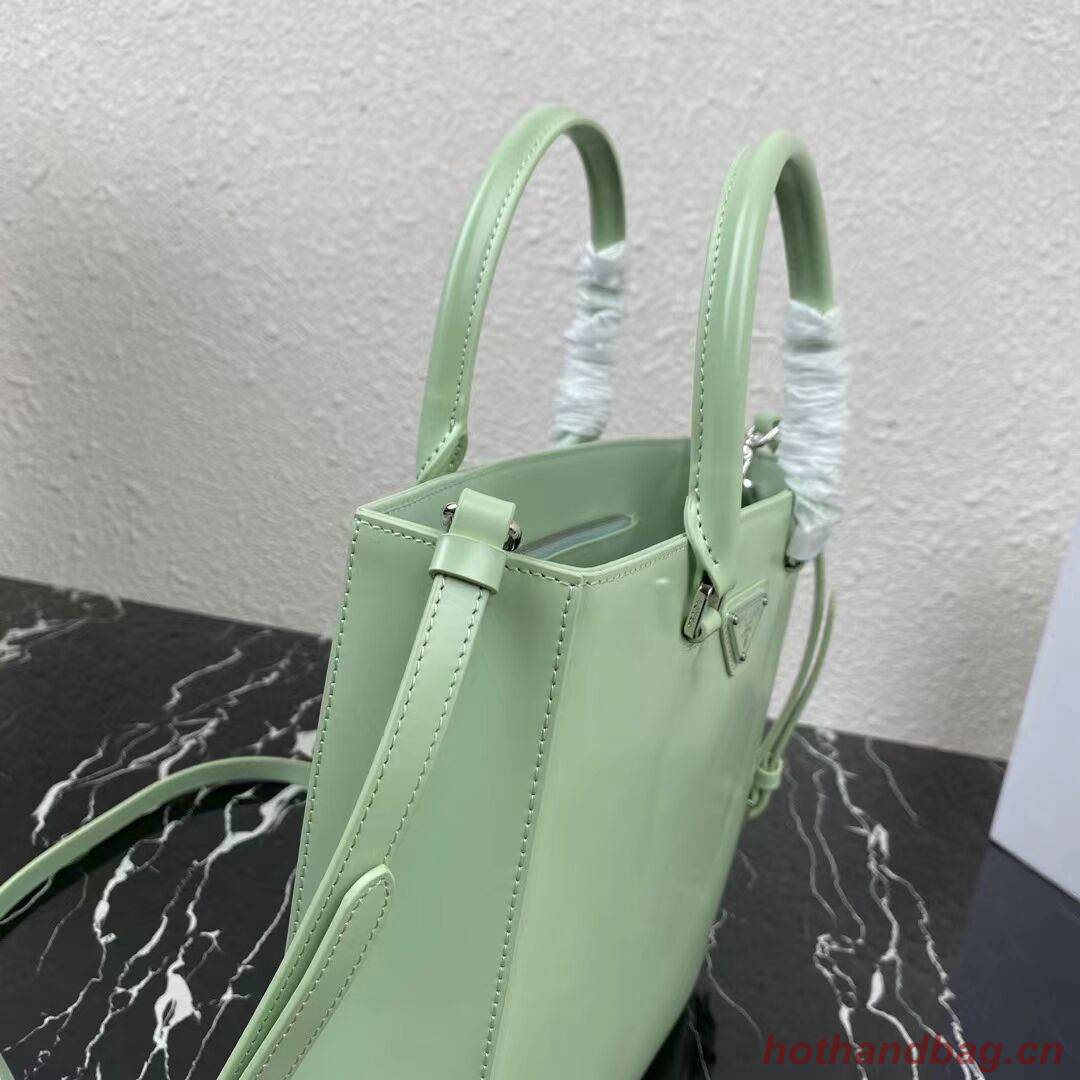 Prada brushed leather tote 1BA330 light green Prada brushed leather tote 1BA330 light green