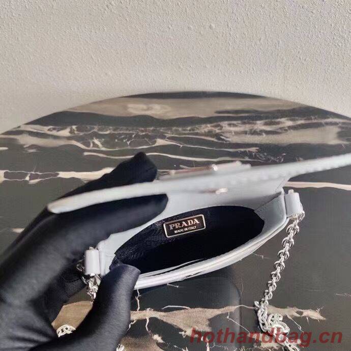 Prada Brushed leather mini-bag 1BH185 light grey Prada Brushed leather mini-bag 1BH185 light grey