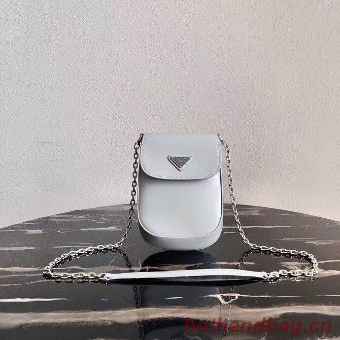 Prada Brushed leather mini-bag 1BH185 light grey Prada Brushed leather mini-bag 1BH185 light grey