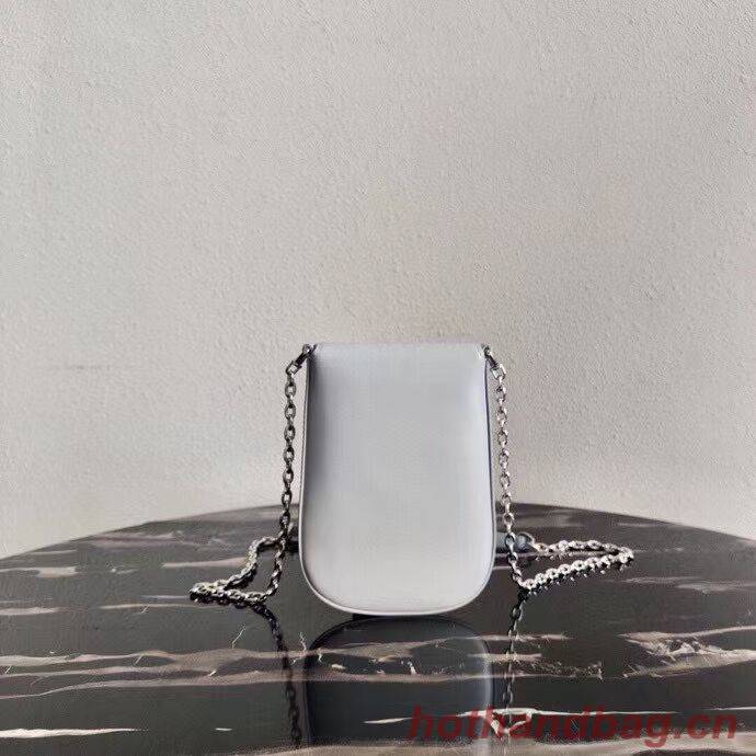 Prada Brushed leather mini-bag 1BH185 light grey Prada Brushed leather mini-bag 1BH185 light grey