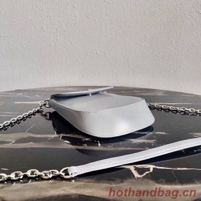 Prada Brushed leather mini-bag 1BH185 light grey Prada Brushed leather mini-bag 1BH185 light grey