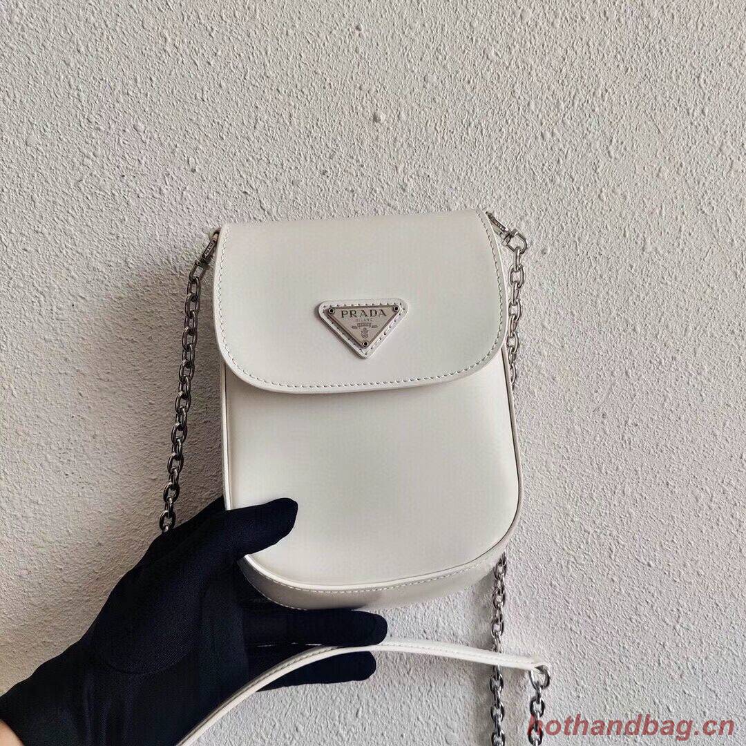 Prada Brushed leather mini-bag 1BH185 white Prada Brushed leather mini-bag 1BH185 white
