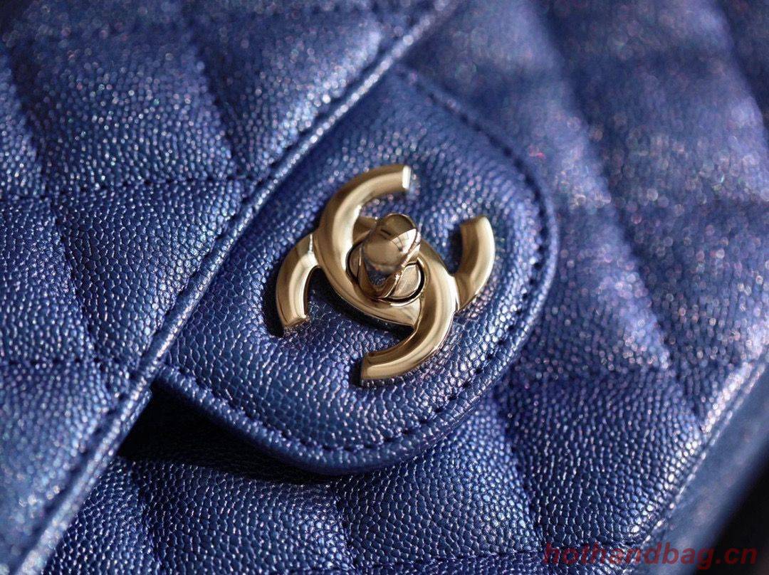Chanel Small Classic Handbag Grained Calfskin Caviar & silver-Tone Metal A01113 Blue Chanel Small Classic Handbag Grained Calfskin Caviar & silver-Tone Metal A01113 Blue