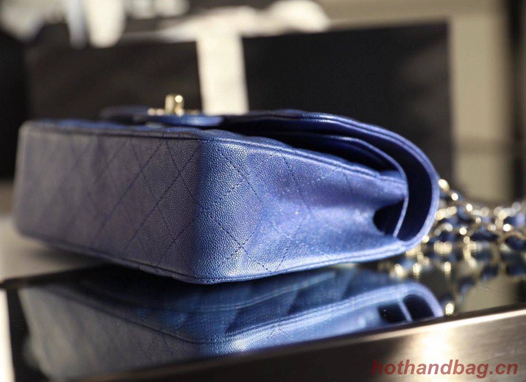 Chanel Small Classic Handbag Grained Calfskin Caviar & silver-Tone Metal A01113 Blue Chanel Small Classic Handbag Grained Calfskin Caviar & silver-Tone Metal A01113 Blue