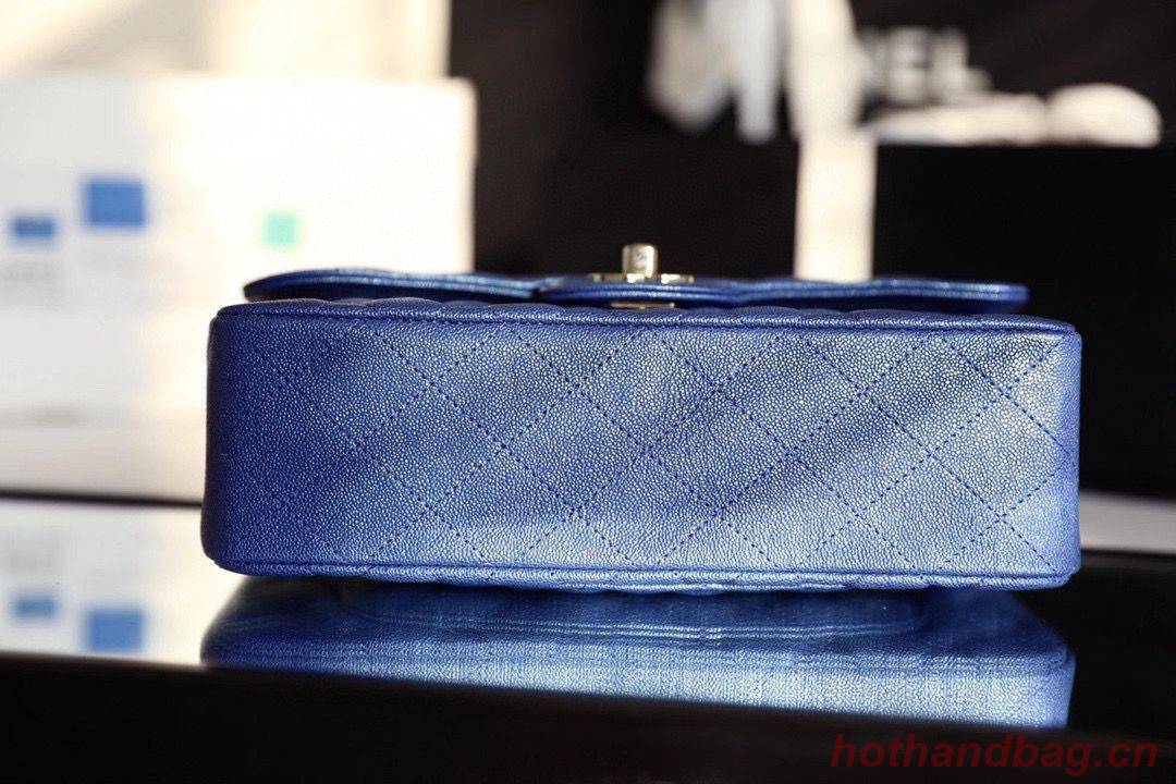 Chanel Small Classic Handbag Grained Calfskin Caviar & silver-Tone Metal A01113 Blue Chanel Small Classic Handbag Grained Calfskin Caviar & silver-Tone Metal A01113 Blue