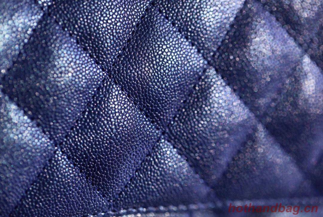 Chanel Small Classic Handbag Grained Calfskin Caviar & silver-Tone Metal A01113 Blue Chanel Small Classic Handbag Grained Calfskin Caviar & silver-Tone Metal A01113 Blue