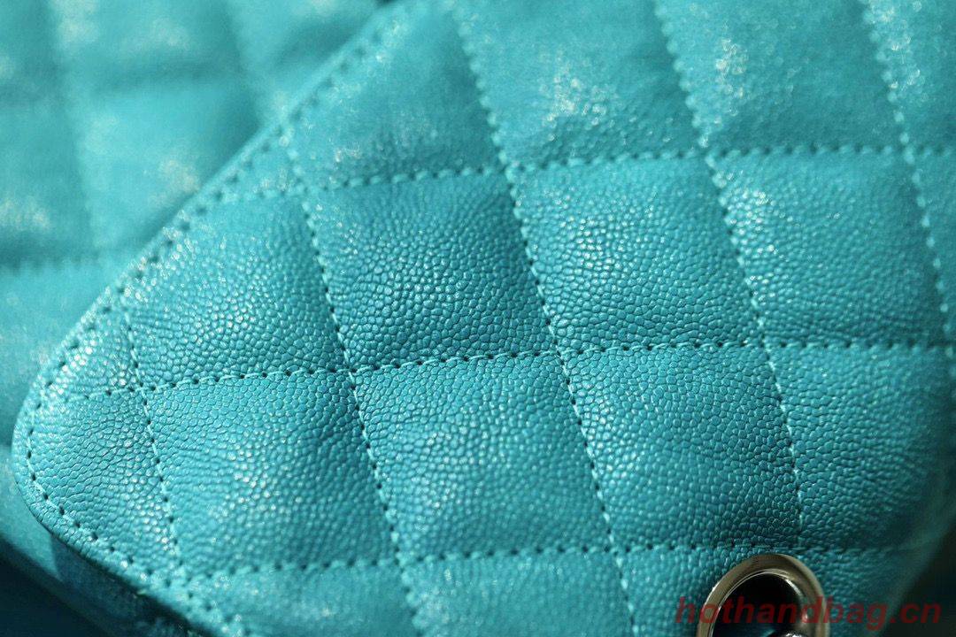 Chanel Small Classic Handbag Grained Calfskin Caviar & silver-Tone Metal A01113 Green Chanel Small Classic Handbag Grained Calfskin Caviar & silver-Tone Metal A01113 Green