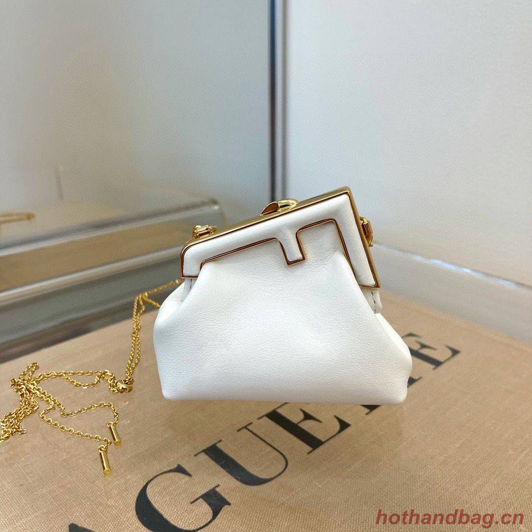 Fendi Original Leather Mini Clutch Bag 56831 White Fendi Original Leather Mini Clutch Bag 56831 White