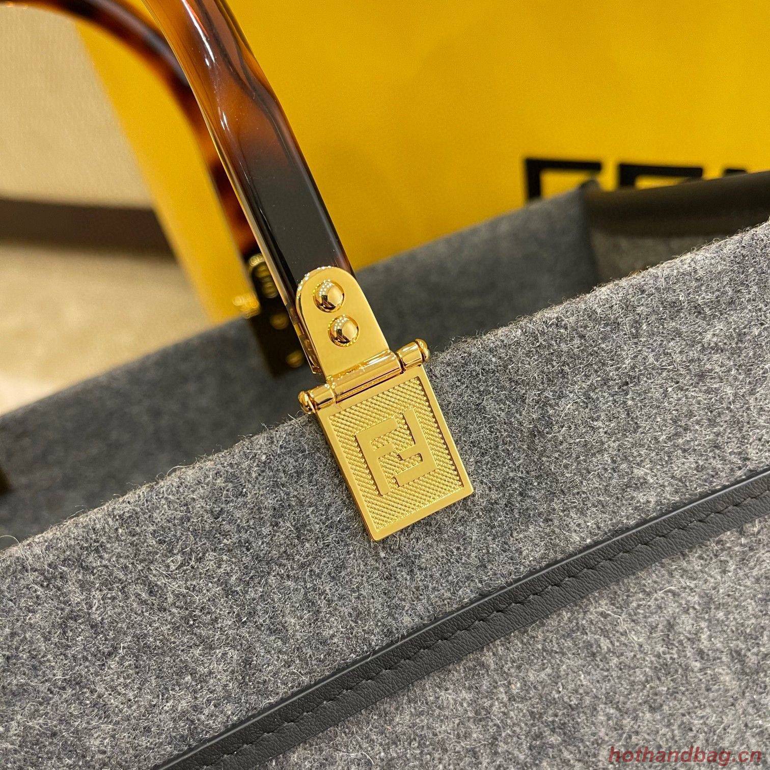 FENDI SUNSHINE LARGE flannel shopper 8BH375 Gray FENDI SUNSHINE LARGE flannel shopper 8BH375 Gray