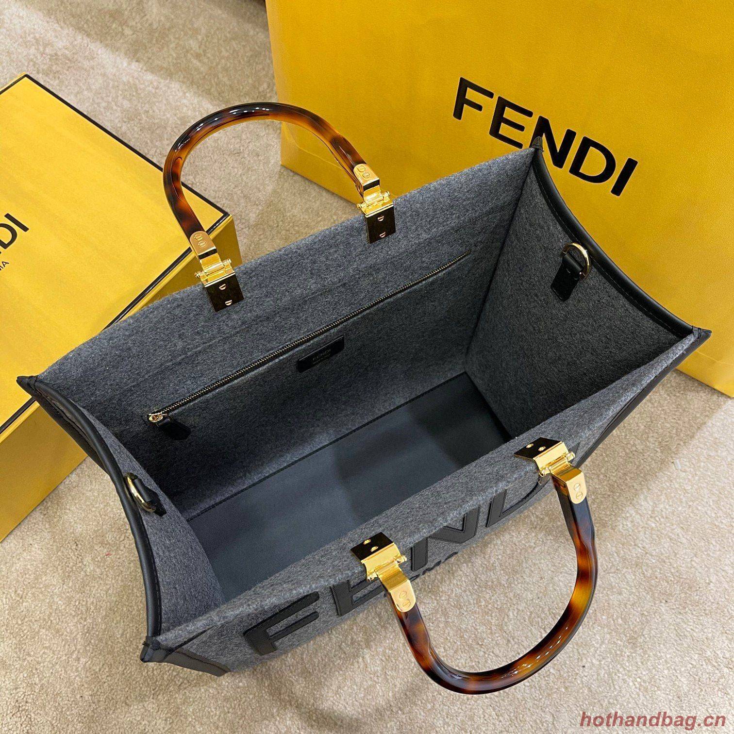 FENDI SUNSHINE LARGE flannel shopper 8BH375 Gray FENDI SUNSHINE LARGE flannel shopper 8BH375 Gray