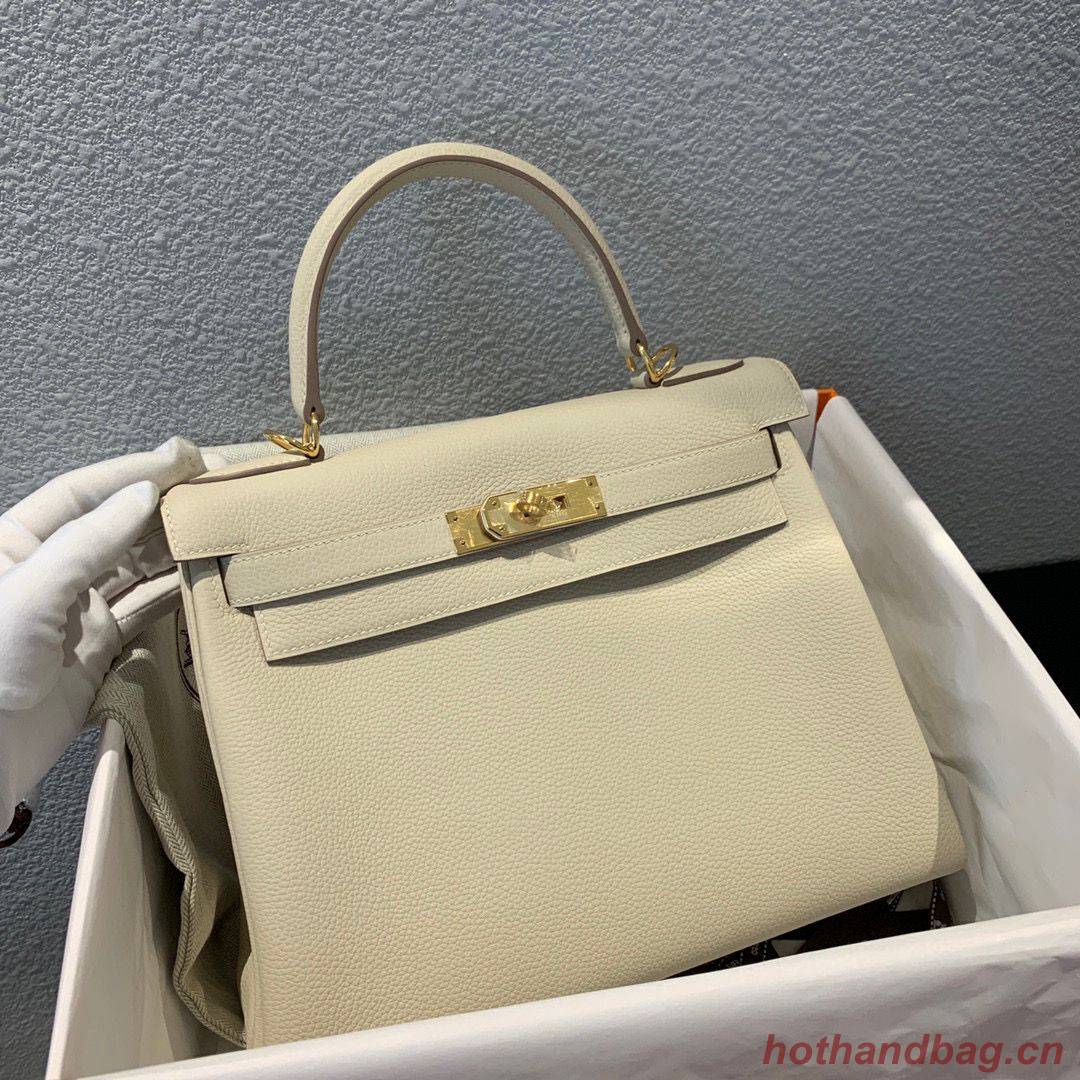 Hermes Kelly 28cm Shoulder Bags Togo Leather KL28 Cream Hermes Kelly 28cm Shoulder Bags Togo Leather KL28 Cream