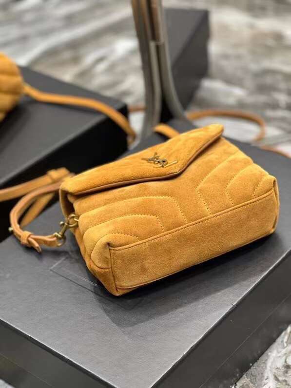 Yves Saint Laurent LOULOU SMALL BAG IN Y-QUILTED SUEDE 77761 CINNAMON Yves Saint Laurent LOULOU SMALL BAG IN Y-QUILTED SUEDE 77761 CINNAMON