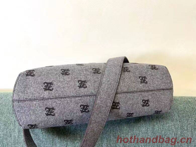FENDI FIRST MEDIUM flannel bag with embroidery 8BP127A gray FENDI FIRST MEDIUM flannel bag with embroidery 8BP127A gray