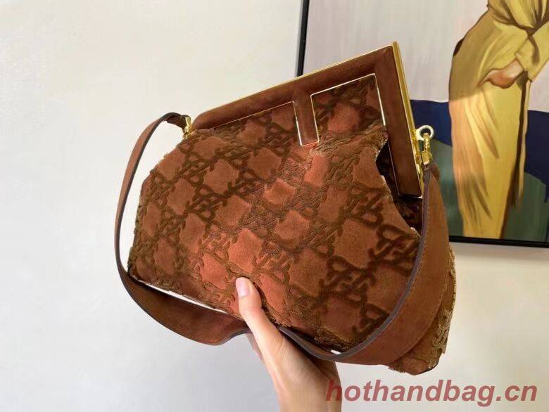 FENDI FIRST MEDIUM suede bag 8BP127A Brown FENDI FIRST MEDIUM suede bag 8BP127A Brown
