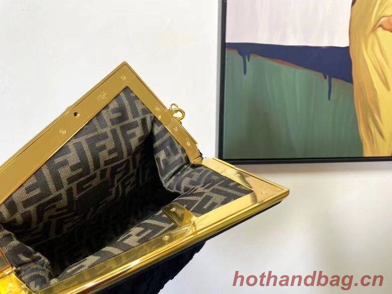 FENDI FIRST MEDIUM suede bag 8BP127A dark blue FENDI FIRST MEDIUM suede bag 8BP127A dark blue