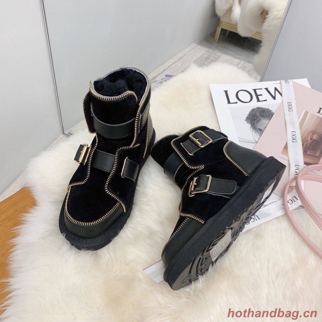 UGG Locomotive Boots Original Leather Full Wool Shoes UGG10360 Black UGG Locomotive Boots Original Leather Full Wool Shoes UGG10360 Black