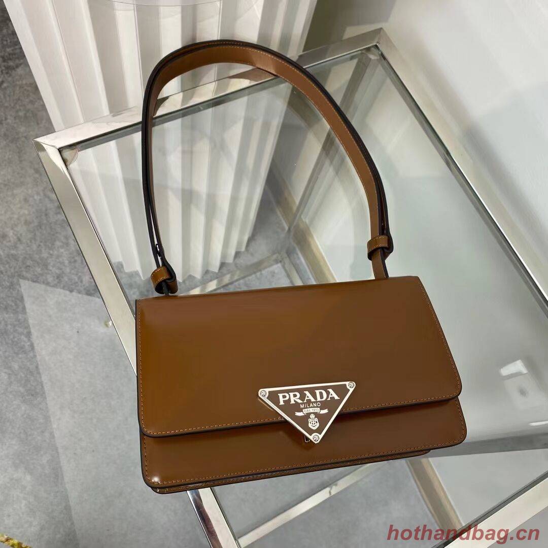 Prada Cleo brushed leather shoulder bag 1BN321 Caramel Prada Cleo brushed leather shoulder bag 1BN321 Caramel