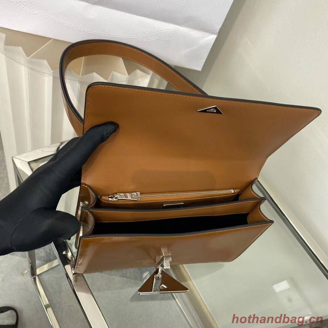Prada Cleo brushed leather shoulder bag 1BN321 Caramel Prada Cleo brushed leather shoulder bag 1BN321 Caramel