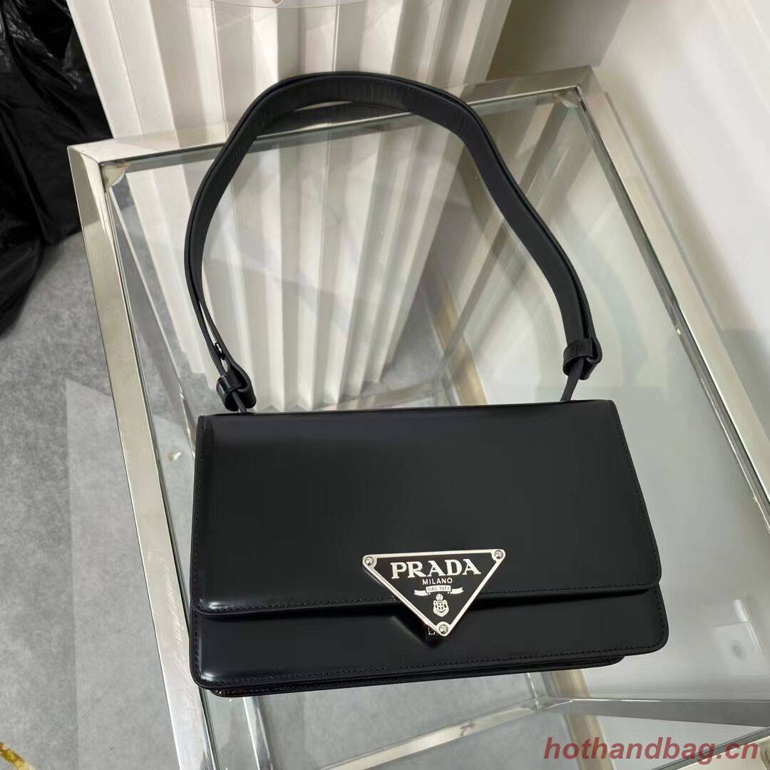 Prada Cleo brushed leather shoulder bag 1BN321 black Prada Cleo brushed leather shoulder bag 1BN321 black