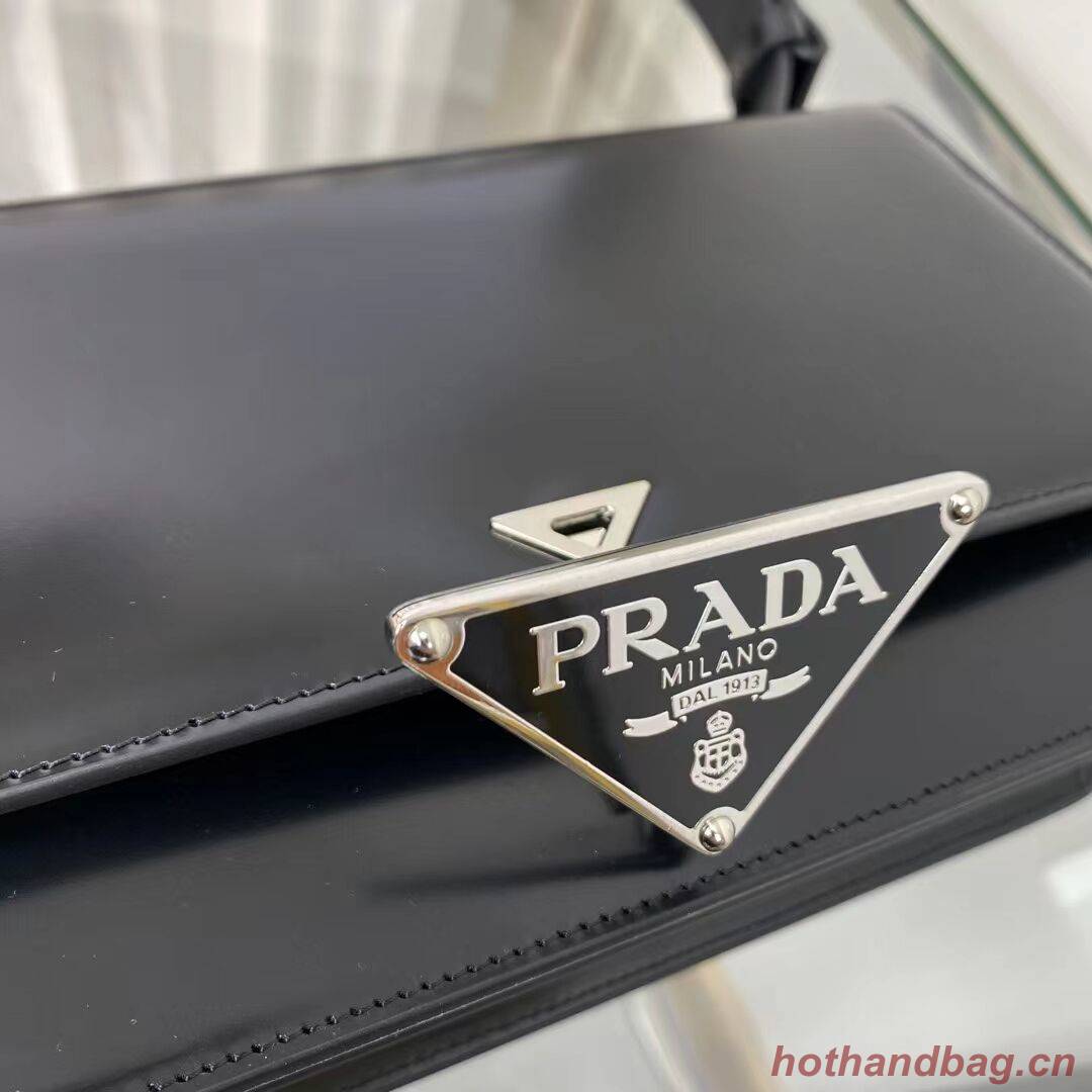 Prada Cleo brushed leather shoulder bag 1BN321 black Prada Cleo brushed leather shoulder bag 1BN321 black
