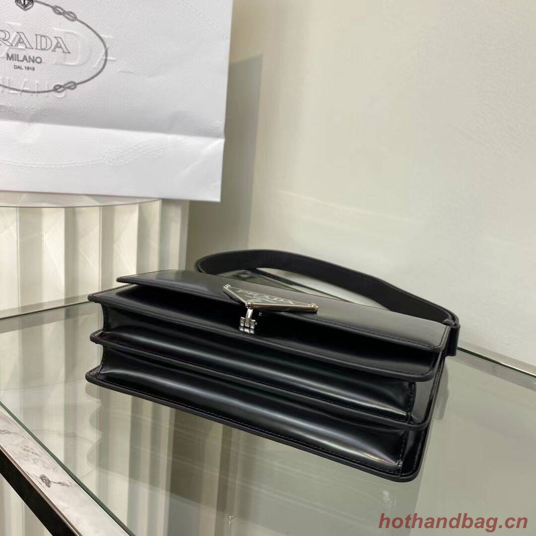 Prada Cleo brushed leather shoulder bag 1BN321 black Prada Cleo brushed leather shoulder bag 1BN321 black