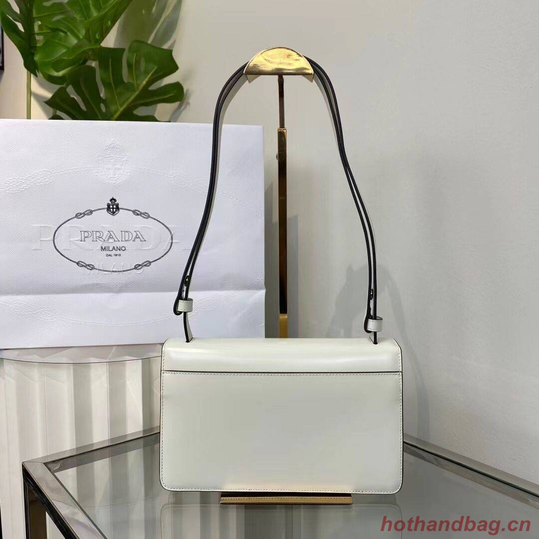 Prada Cleo brushed leather shoulder bag 1BN321 white Prada Cleo brushed leather shoulder bag 1BN321 white