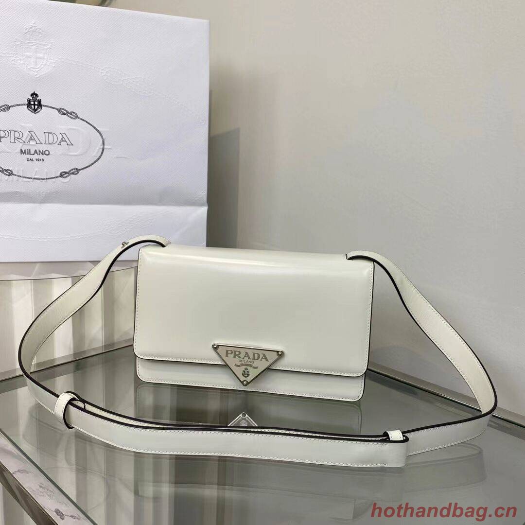 Prada Cleo brushed leather shoulder bag 1BN321 white Prada Cleo brushed leather shoulder bag 1BN321 white