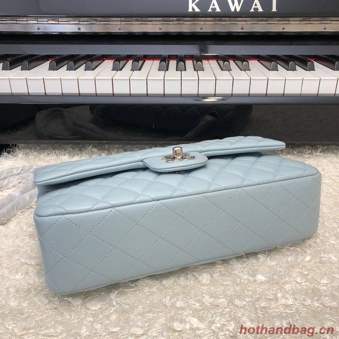 Chanel 2.55 Series Flap Bag Original Lambskin Leather 5024CF A01112 Grey Blue Silver-Tone Chanel 2.55 Series Flap Bag Original Lambskin Leather 5024CF A01112 Grey Blue Silver-Tone