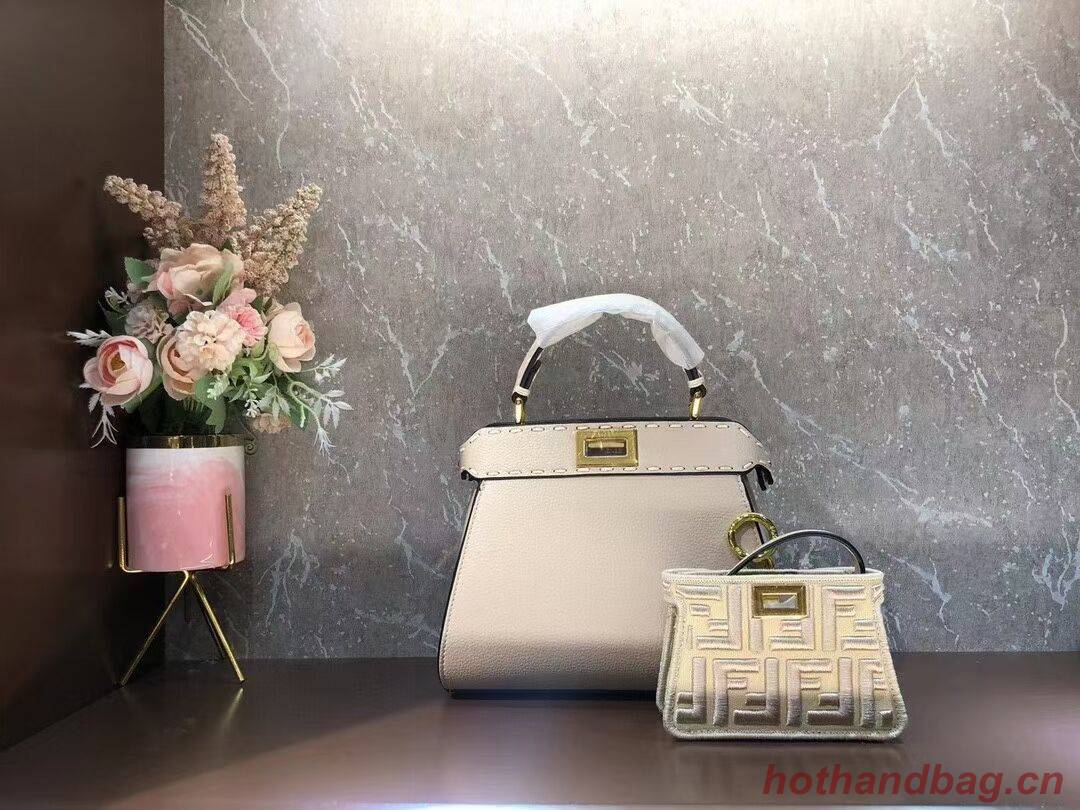 Fendi Peekaboo ISeeU Small leather bag F8636 Beige Fendi Peekaboo ISeeU Small leather bag F8636 Beige