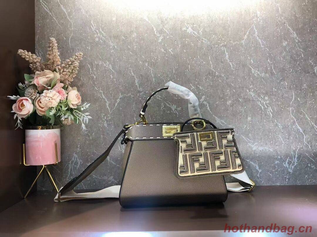 Fendi Peekaboo ISeeU Small leather bag F8636 gray Fendi Peekaboo ISeeU Small leather bag F8636 gray