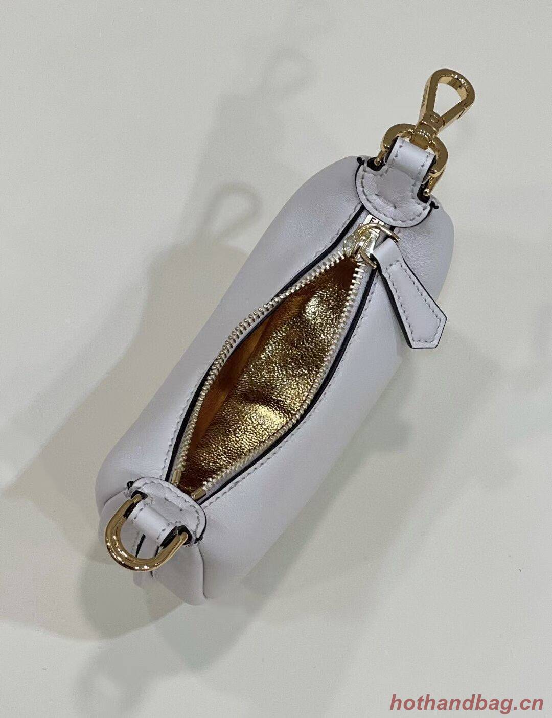 Fendi Nano Fendigraphy White leather charm 7AS089A Fendi Nano Fendigraphy White leather charm 7AS089A