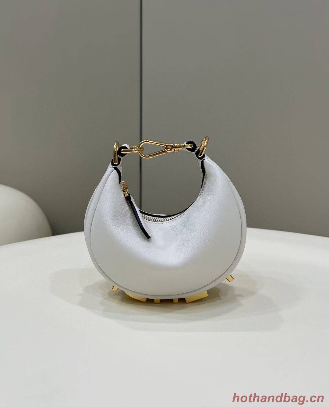 Fendi Nano Fendigraphy White leather charm 7AS089A Fendi Nano Fendigraphy White leather charm 7AS089A