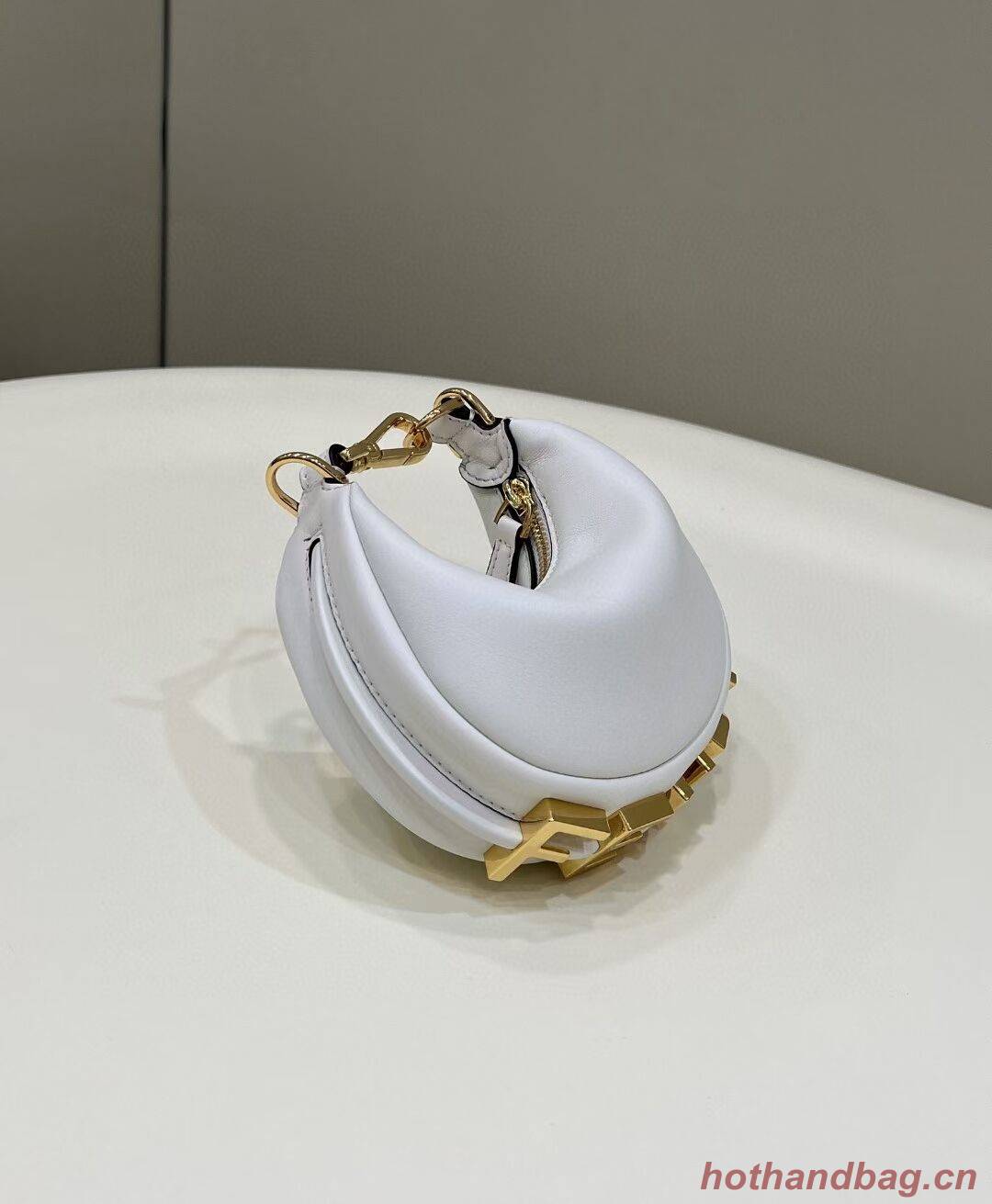 Fendi Nano Fendigraphy White leather charm 7AS089A Fendi Nano Fendigraphy White leather charm 7AS089A