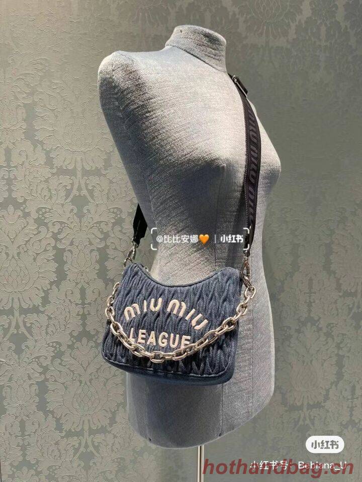 miu miu Matelasse Nappa Leather small Shoulder Bag 6HH212 blue miu miu Matelasse Nappa Leather small Shoulder Bag 6HH212 blue