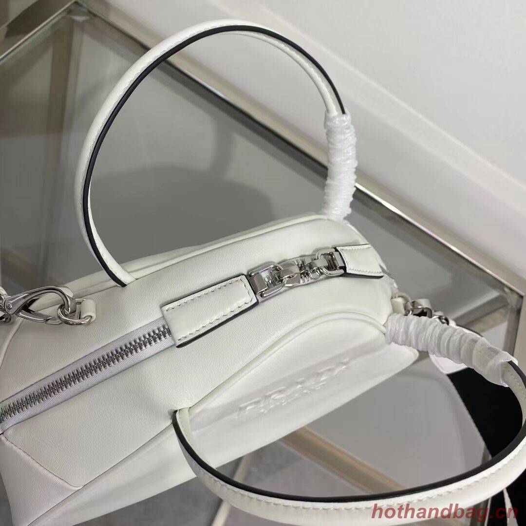 Prada Leather Triangle bag 1BB082 white Prada Leather Triangle bag 1BB082 white