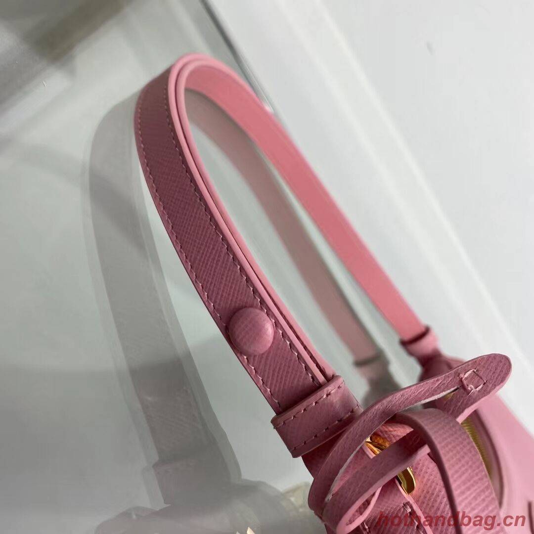 Prada Small Saffiano leather shoulder bag 1BD330 pink Prada Small Saffiano leather shoulder bag 1BD330 pink
