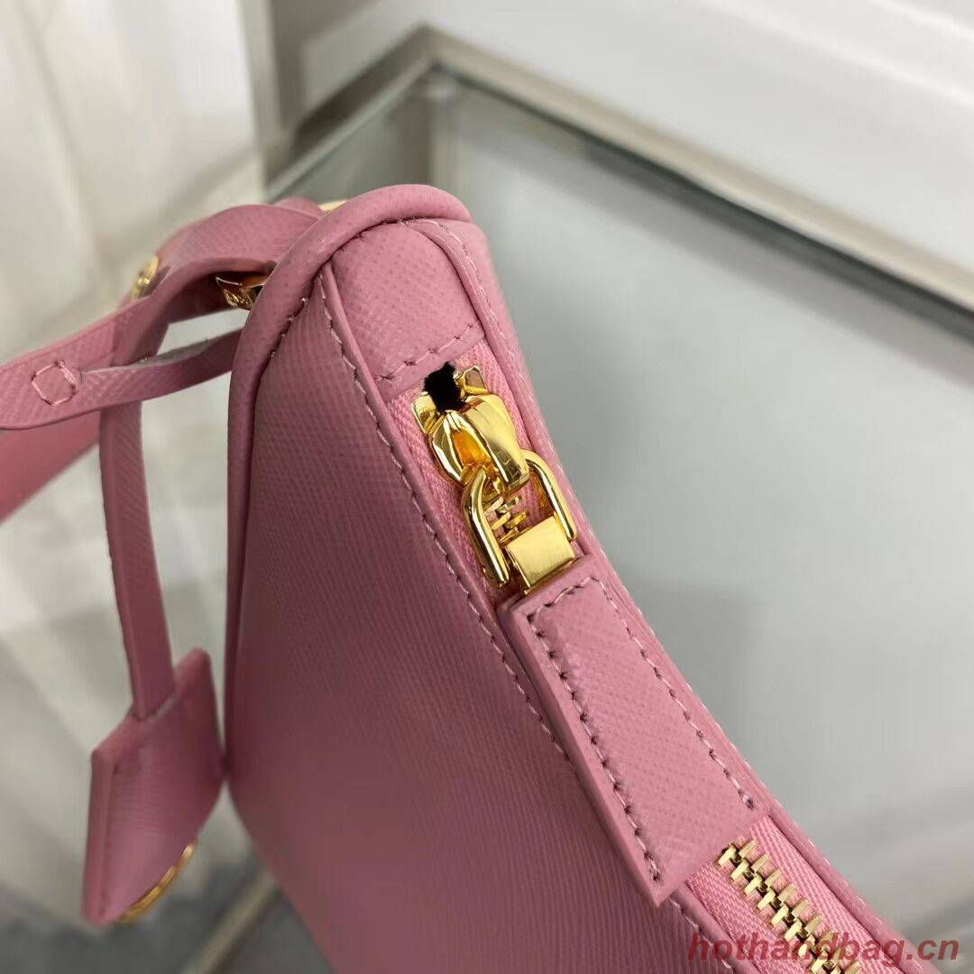 Prada Small Saffiano leather shoulder bag 1BD330 pink Prada Small Saffiano leather shoulder bag 1BD330 pink