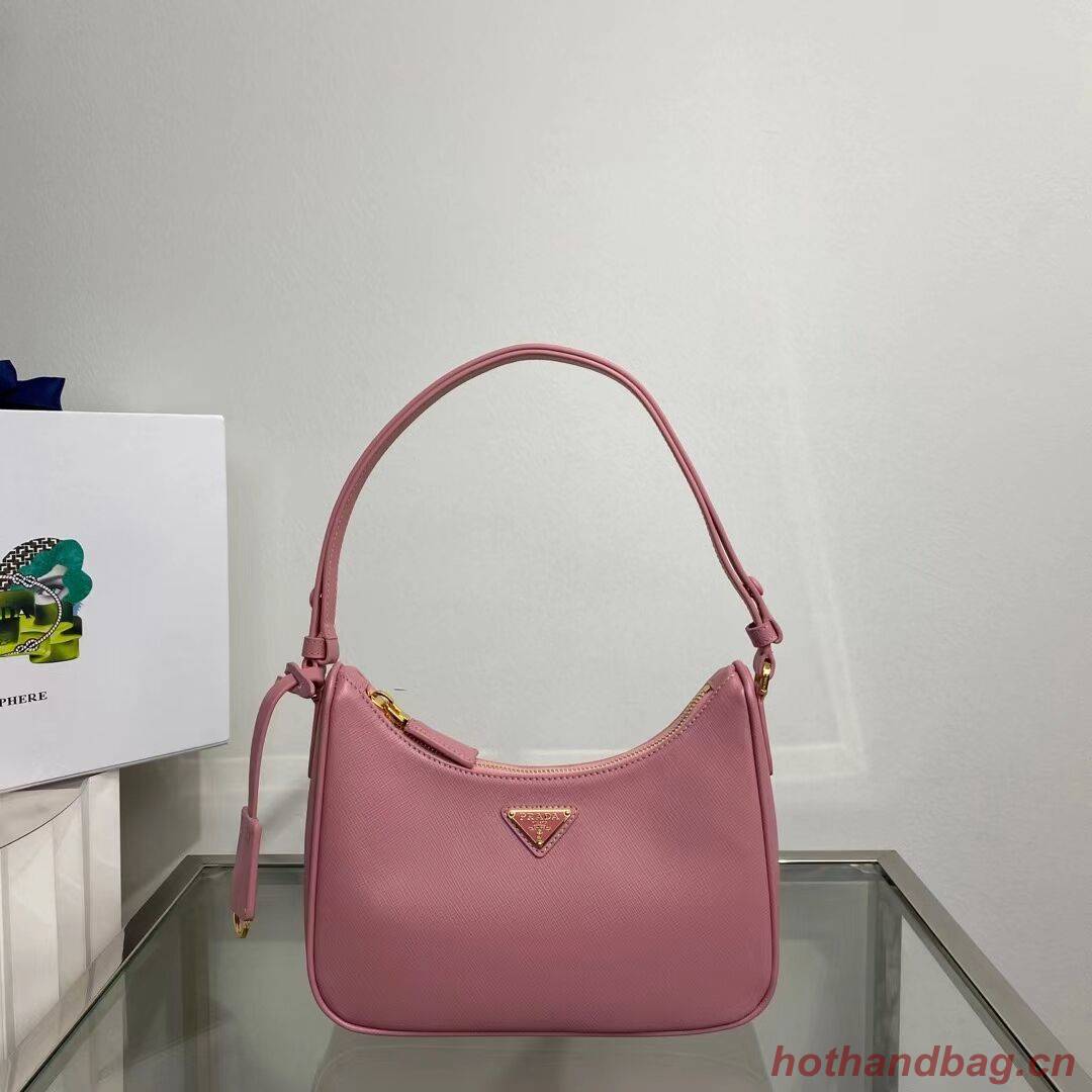 Prada Small Saffiano leather shoulder bag 1BD330 pink Prada Small Saffiano leather shoulder bag 1BD330 pink