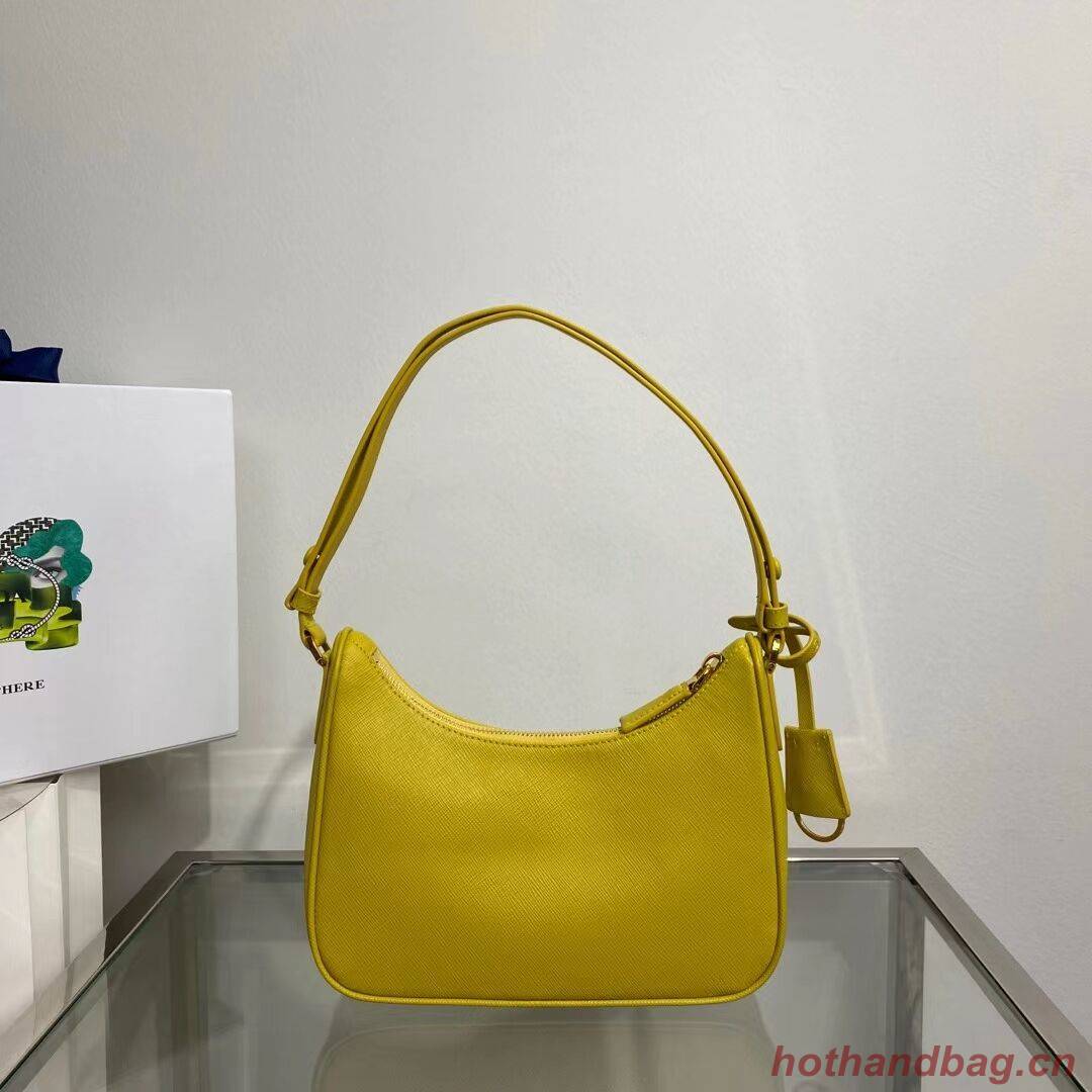 Prada Small Saffiano leather shoulder bag 1BD330 yellow Prada Small Saffiano leather shoulder bag 1BD330 yellow